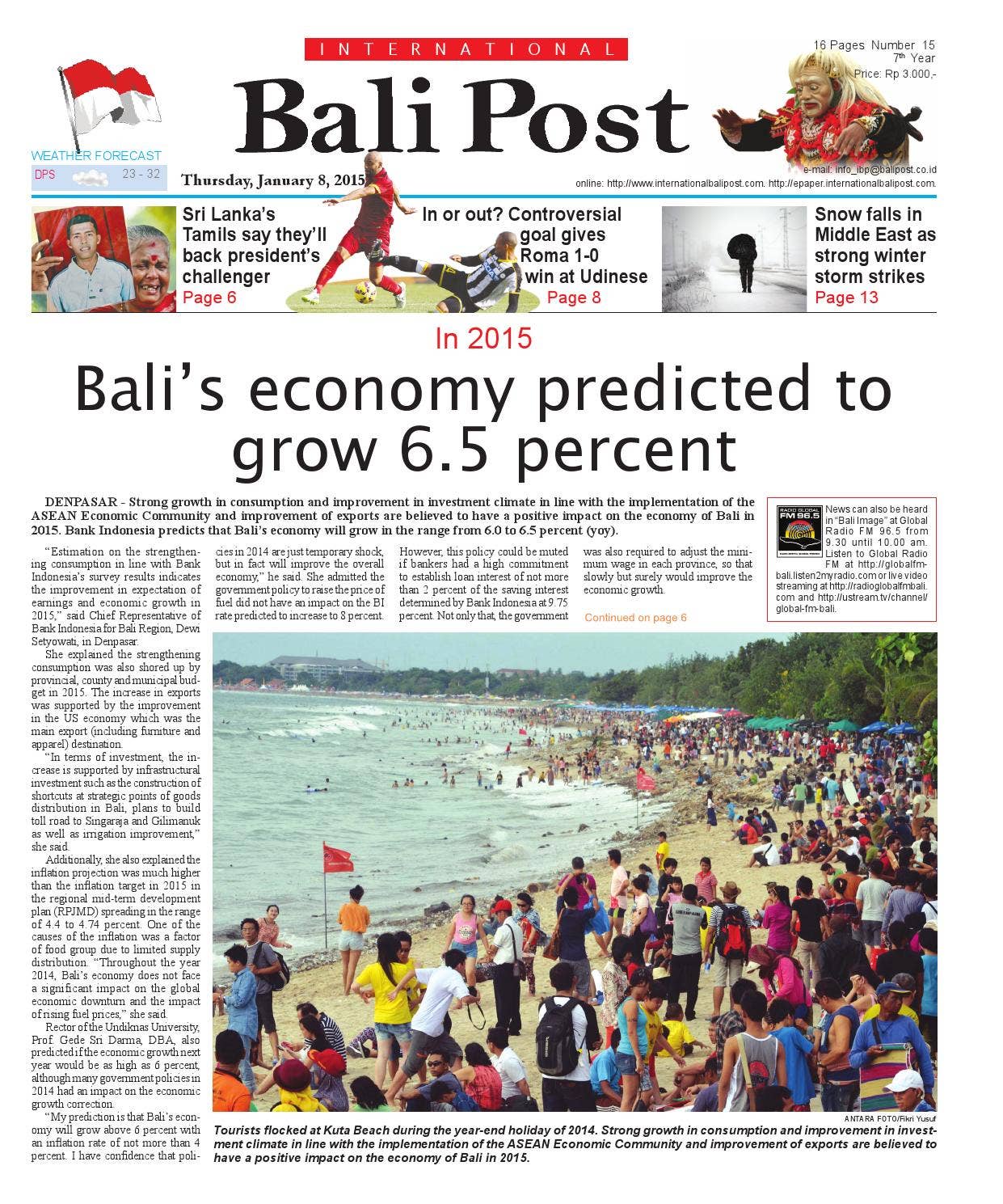 Edisi 08 Januari 2015 | International Bali Post by e-Paper KMB - Issuu