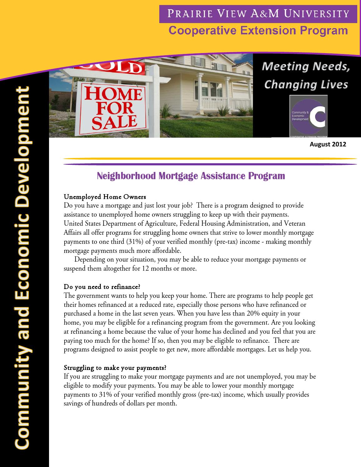 Neighborhood Mortgage Assistance Program by PVAMUCAHS Issuu
