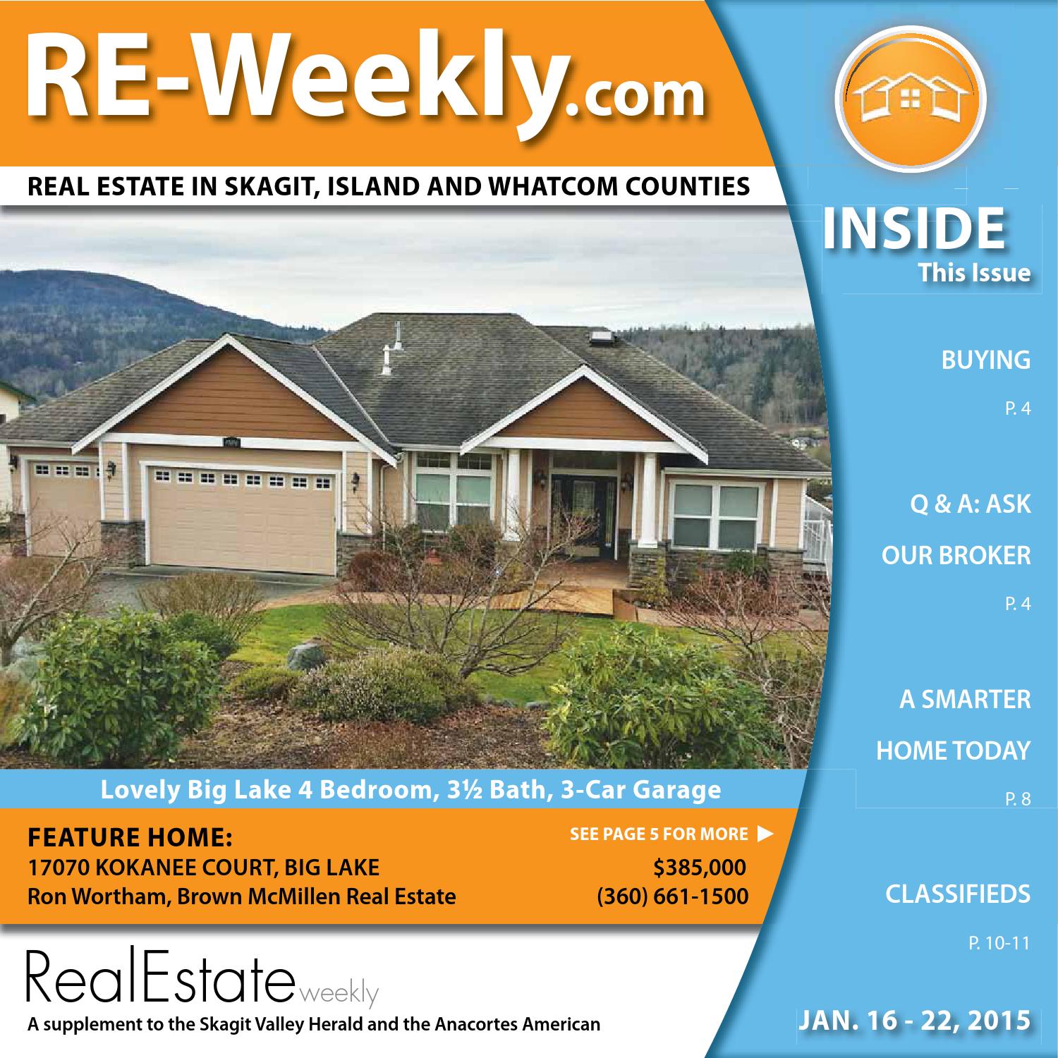 Real Estate Weekly January 16, 2015 by Skagit Publishing Issuu