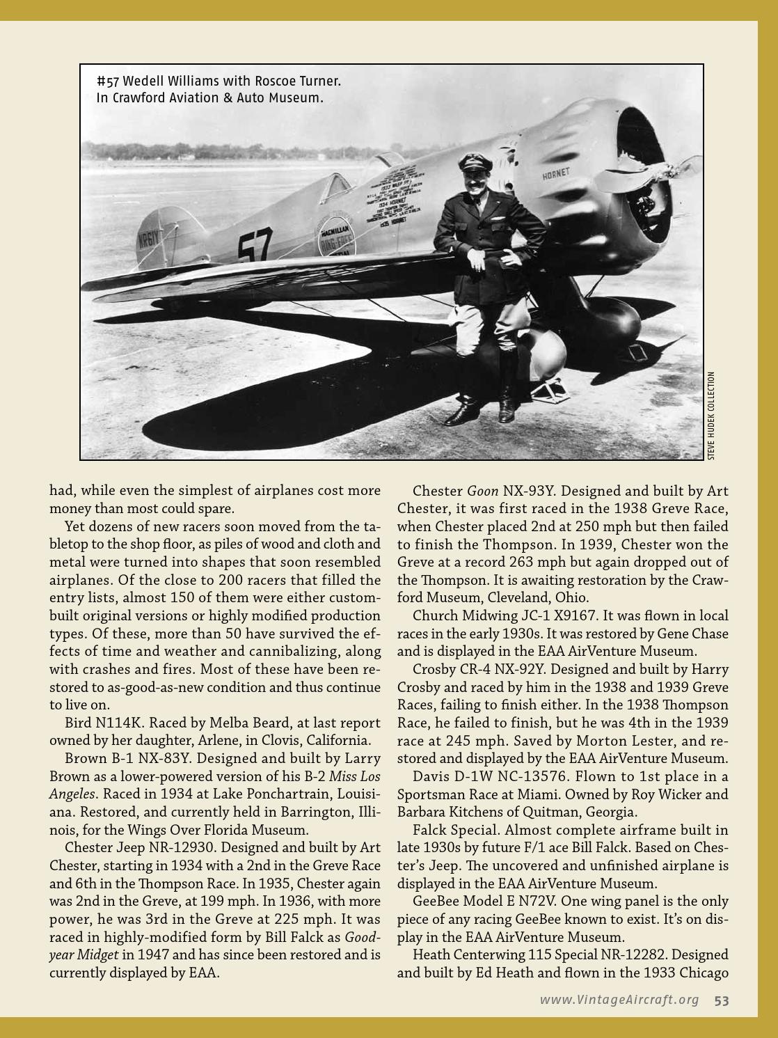 Wedell-Williams Racer #57 Airplane Old Photo