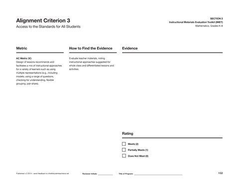 Toolkit for Evaluating the Alignment of Instructional and Assessment ...