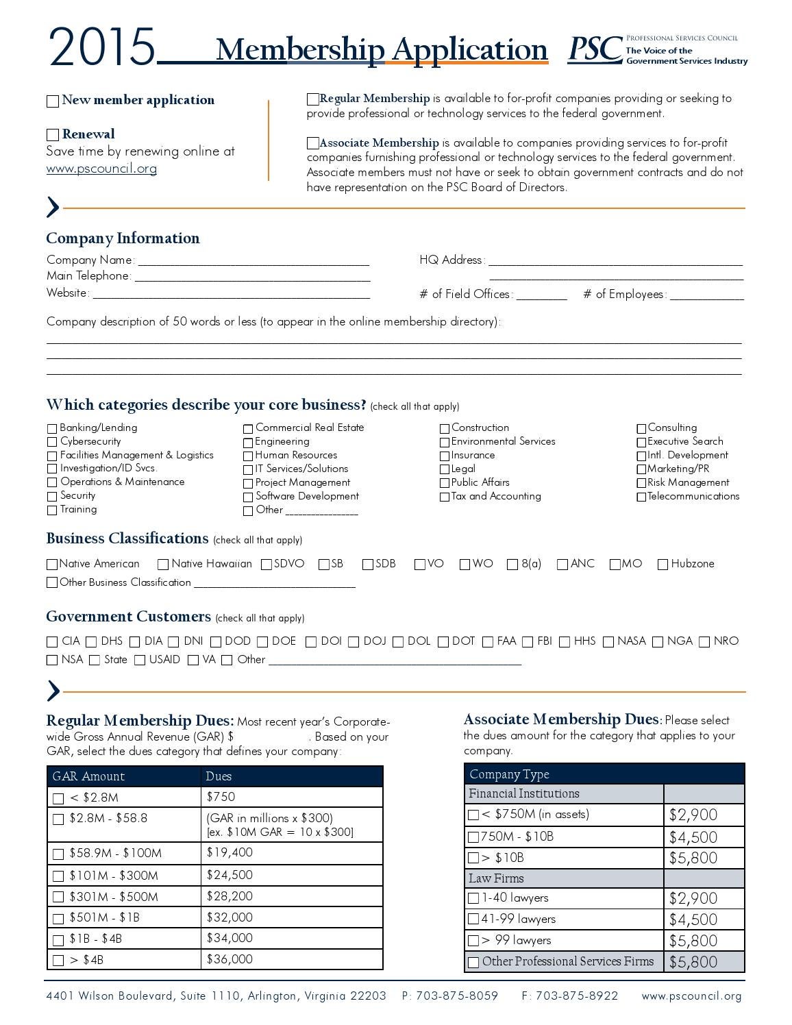 2015 PSC Membership Application & Renewal Form by Professional Services ...
