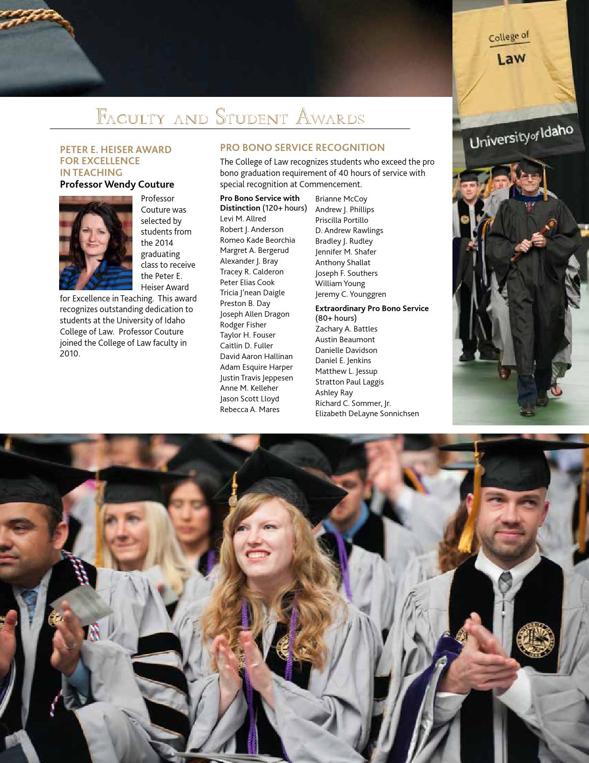 Idaho Law College of Law University of Idaho by The University of