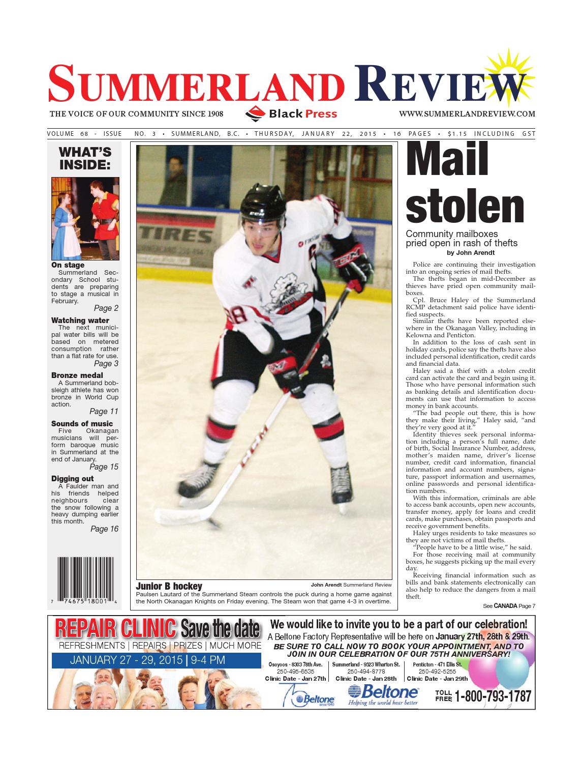 Summerland Review, January 22, 2015 by Black Press Media Group Issuu