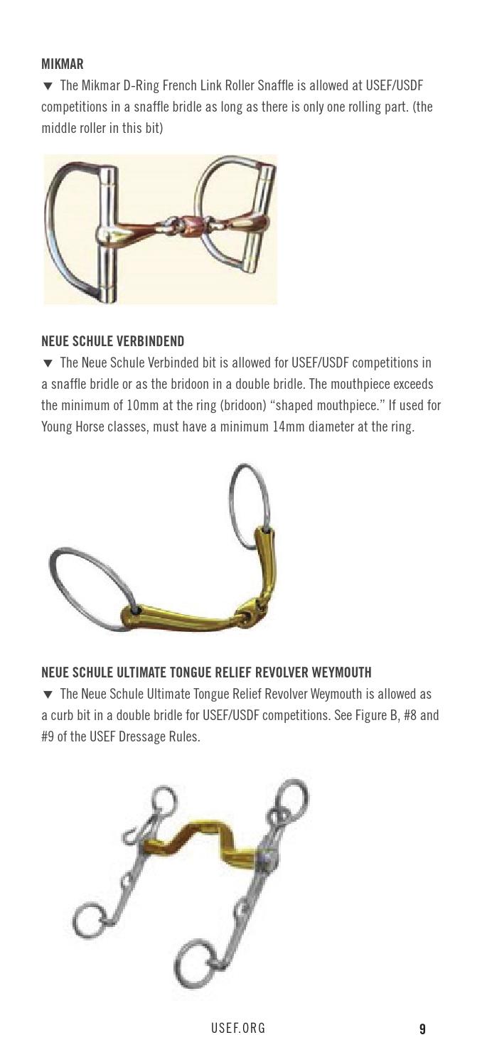Guidelines for Dressage Bits by United States Equestrian Federation