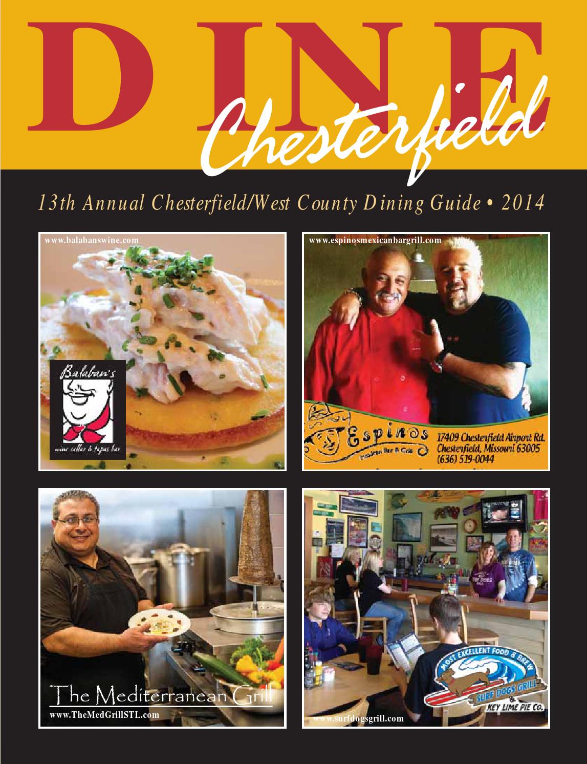 Chesterfield Dining Guide, 2014 by Chesterfield (Mo) Chamber of