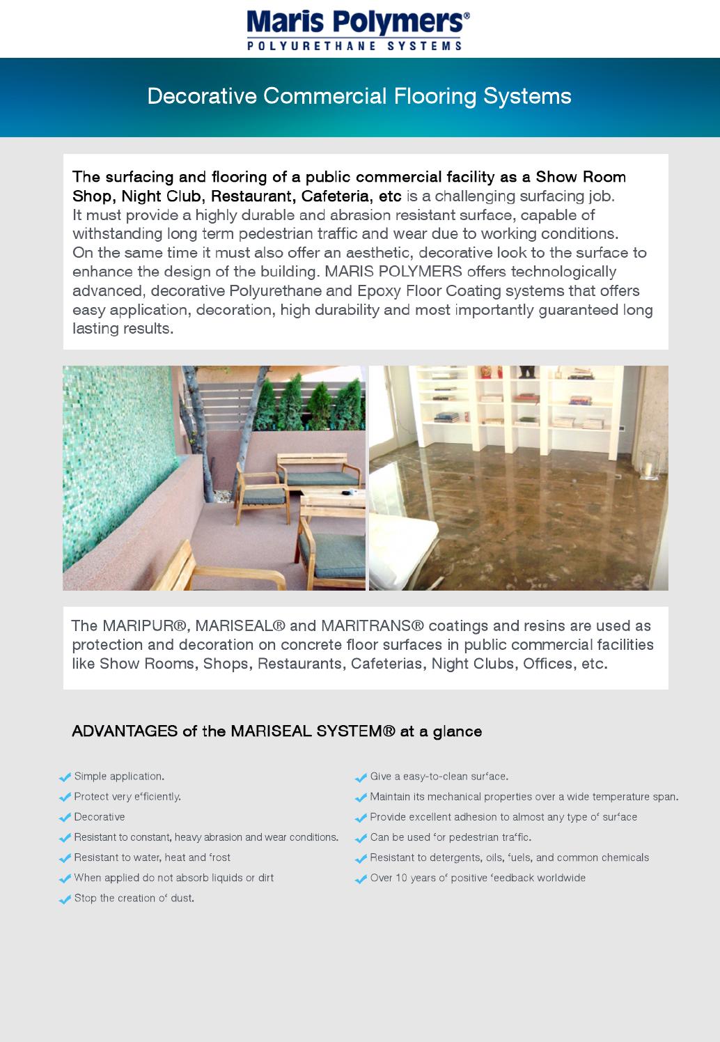 Decorative Commercial Flooring Systems Maris Polymers By