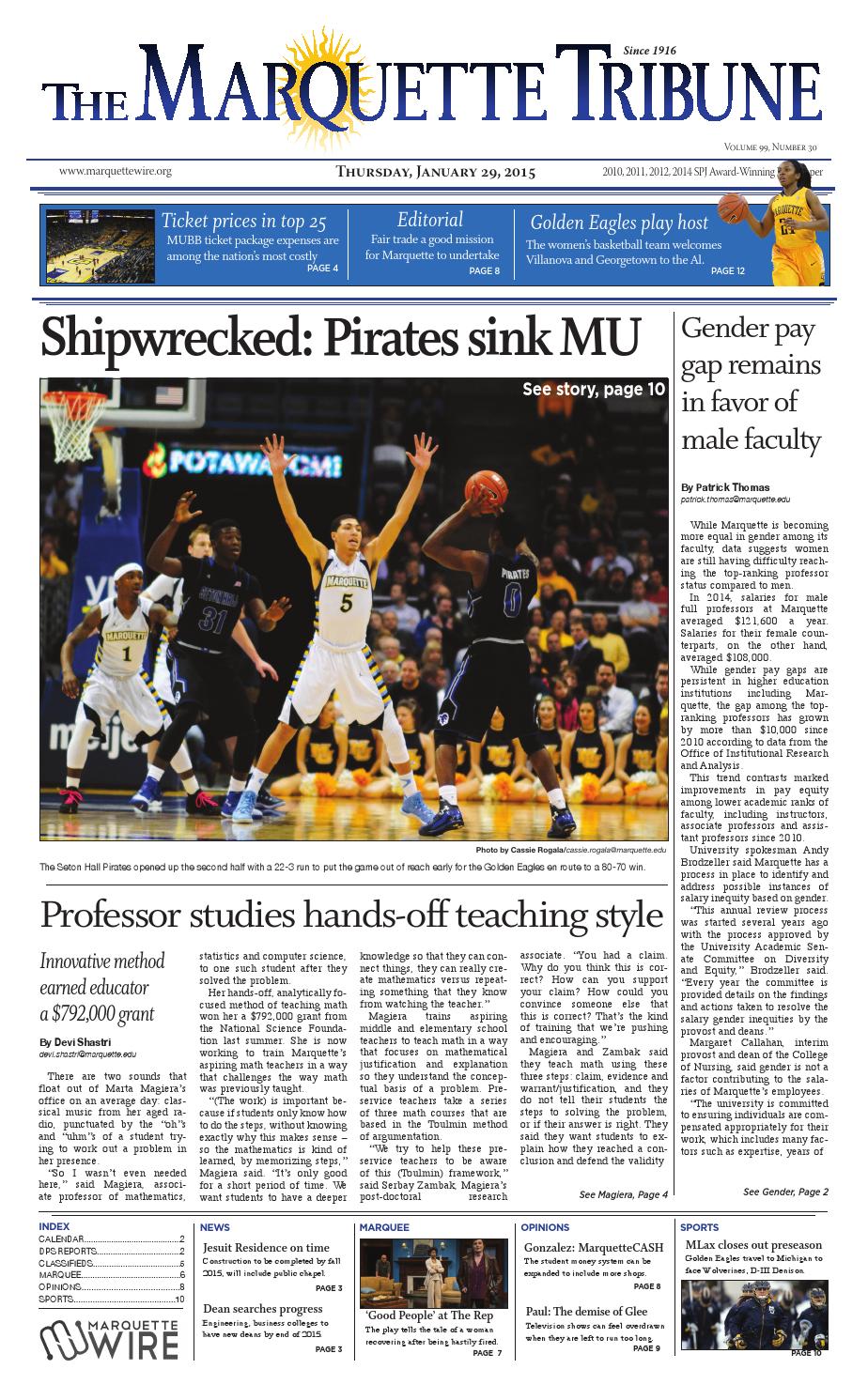 The Marquette Tribune Thursday, Jan. 29, 2015 by Marquette Tribune