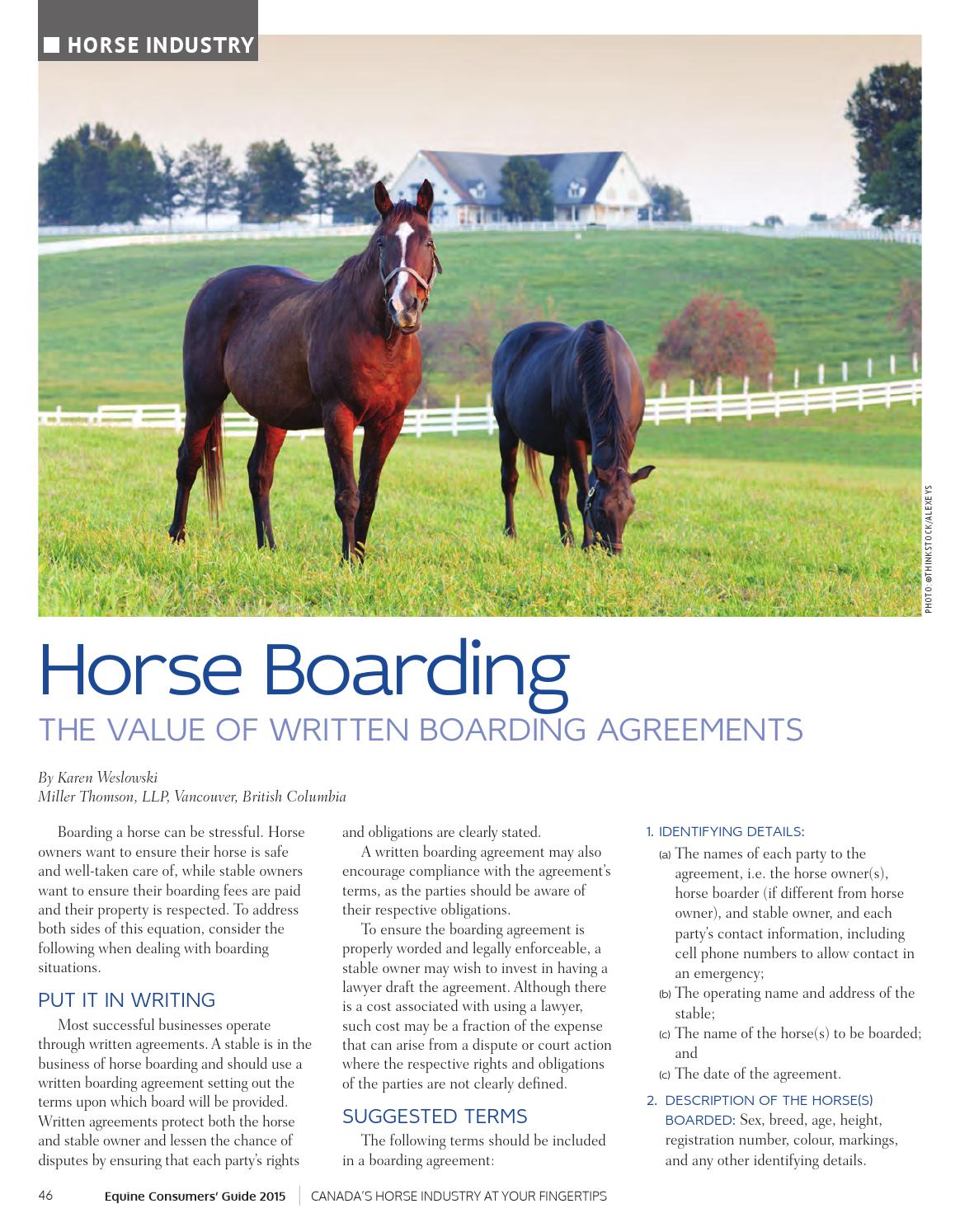 horse agreements