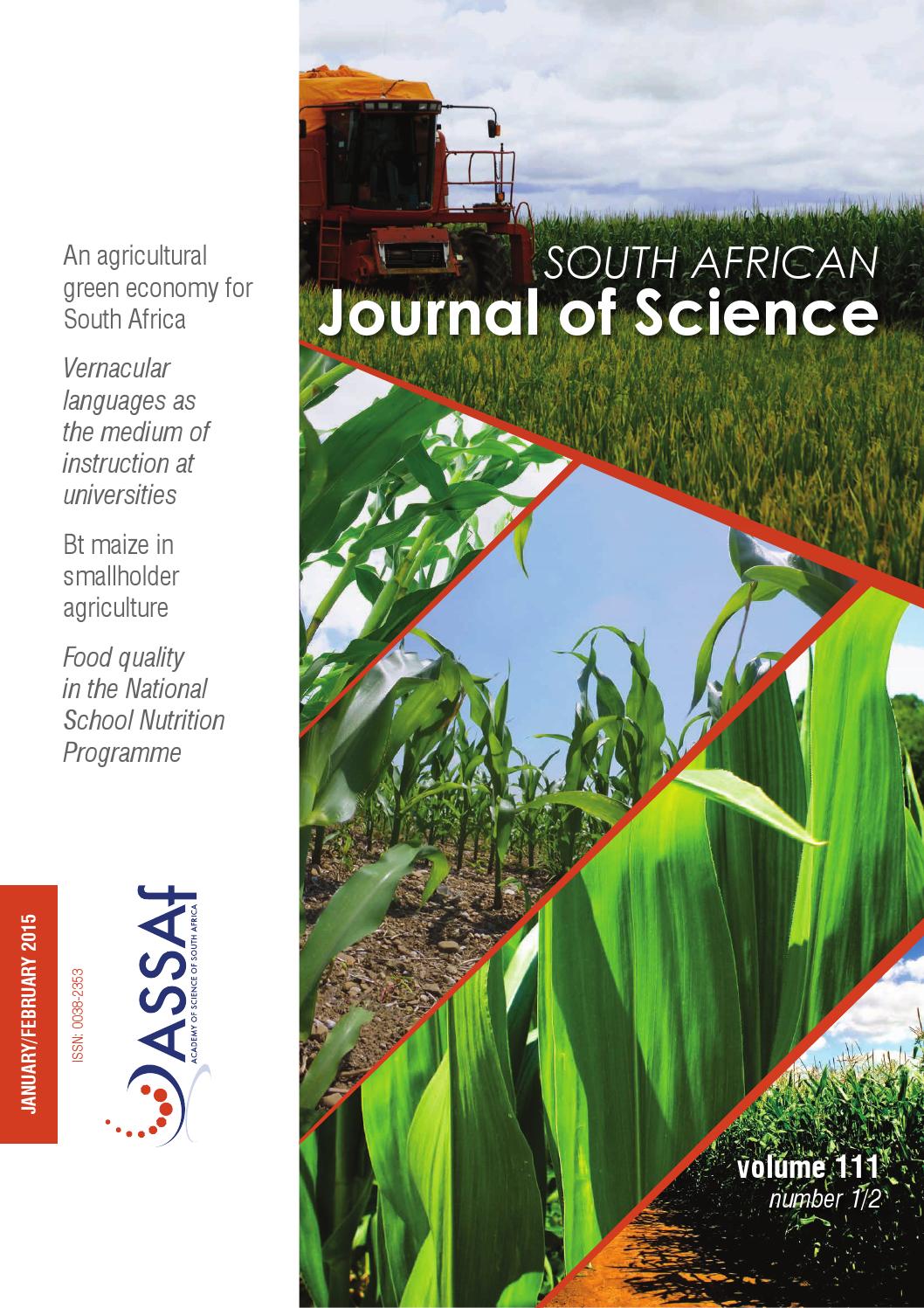 South African Journal of Science Volume 111 Issue 1/2 by South African