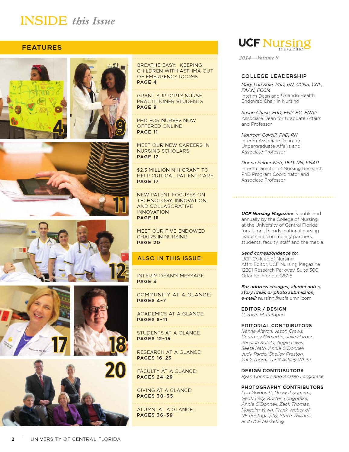 2014 UCF NURSING MAGAZINE, vol. 9 by UCF College of Nursing Issuu