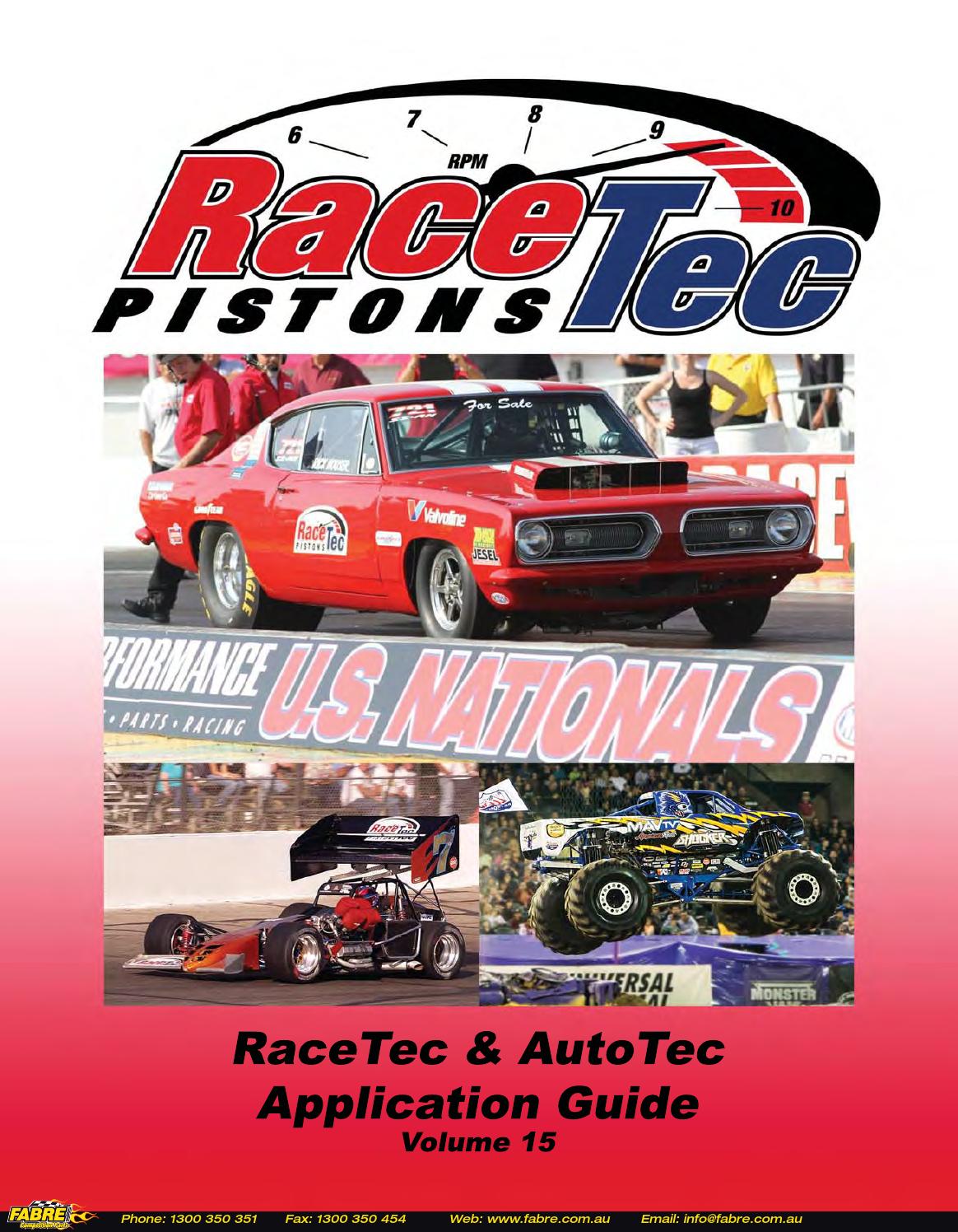 Racetec Pistons Application Guide Vol 15 by Fabre Australia Issuu