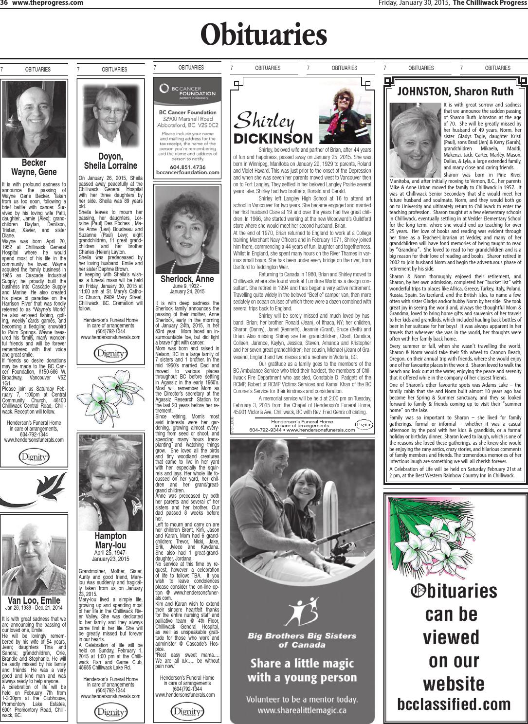 Chilliwack Progress, January 30, 2015 by Black Press Media Group Issuu