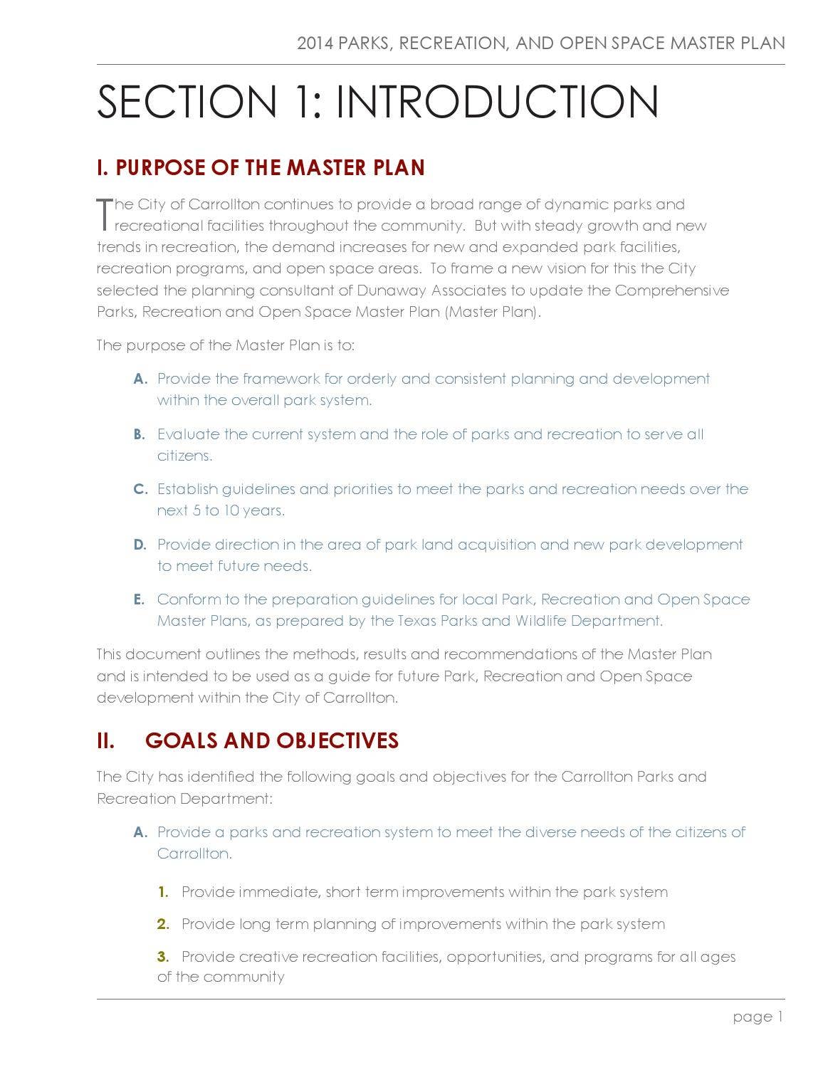 Park master plan updated jan 2015 by City of Carrollton - Issuu