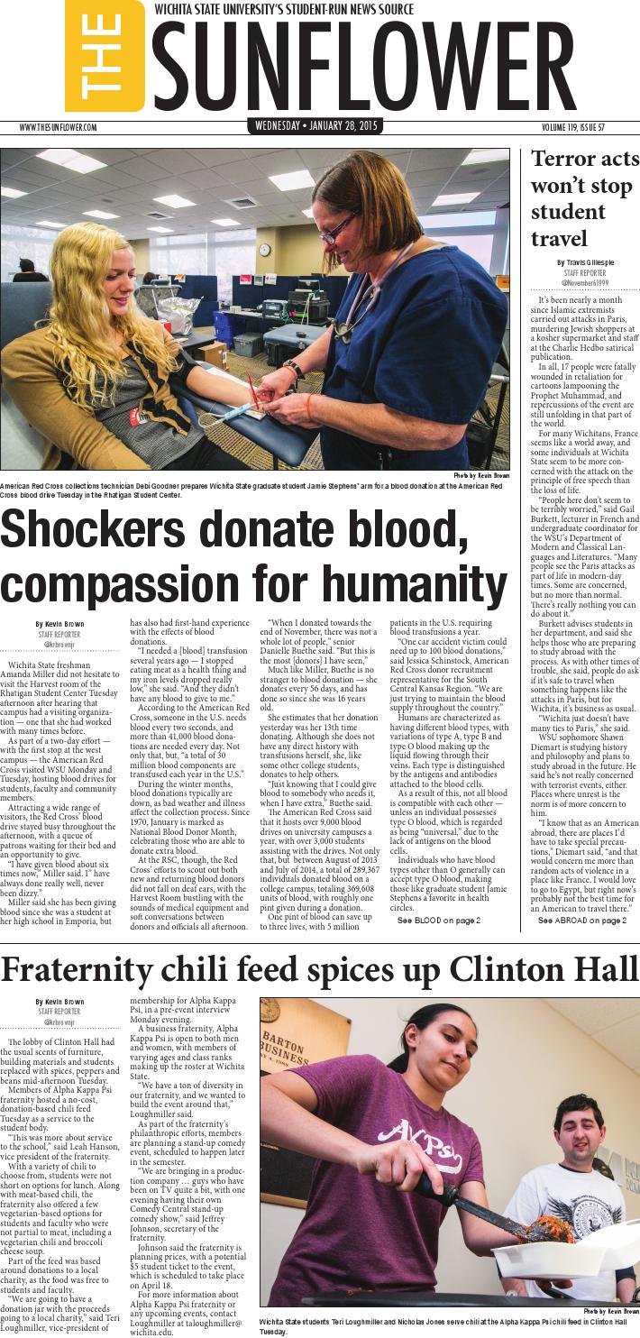 Jan. 28, 2015 by The Sunflower Newspaper Issuu