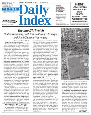 Tacoma Daily Index, February 13, 2015 by Sound Publishing - Issuu