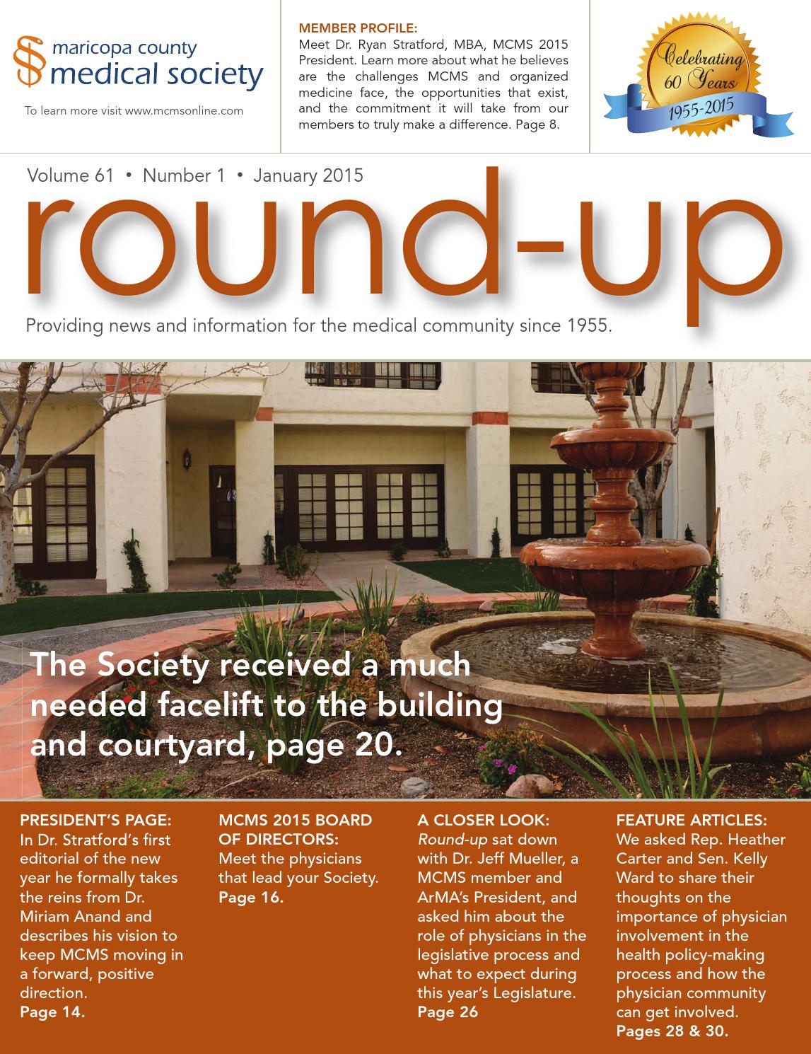January 2015 Round Up Magazine By Maricopa County Medical Society