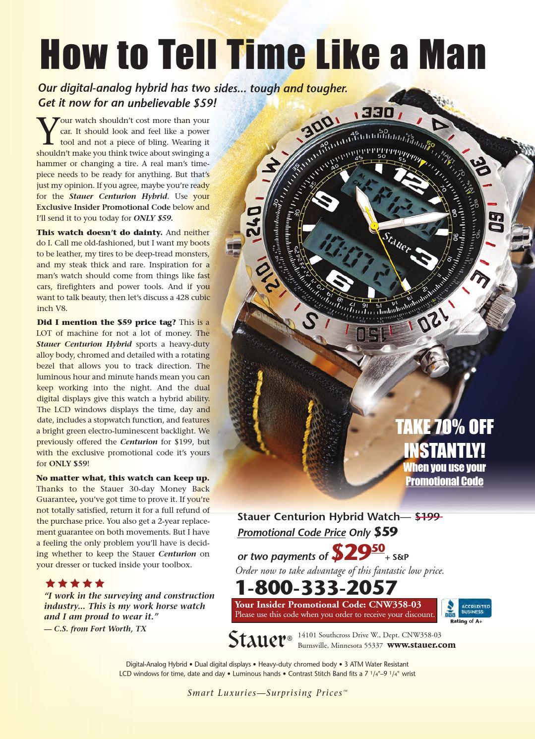 stauer centurion hybrid watch