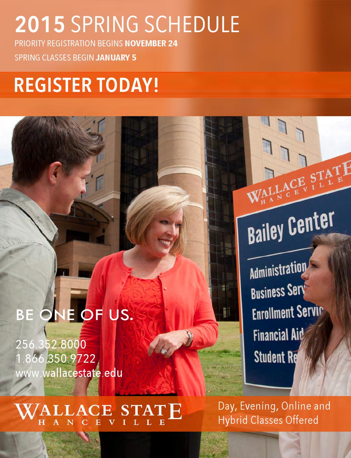 Spring 2015 Schedule by Wallace State Community College Issuu