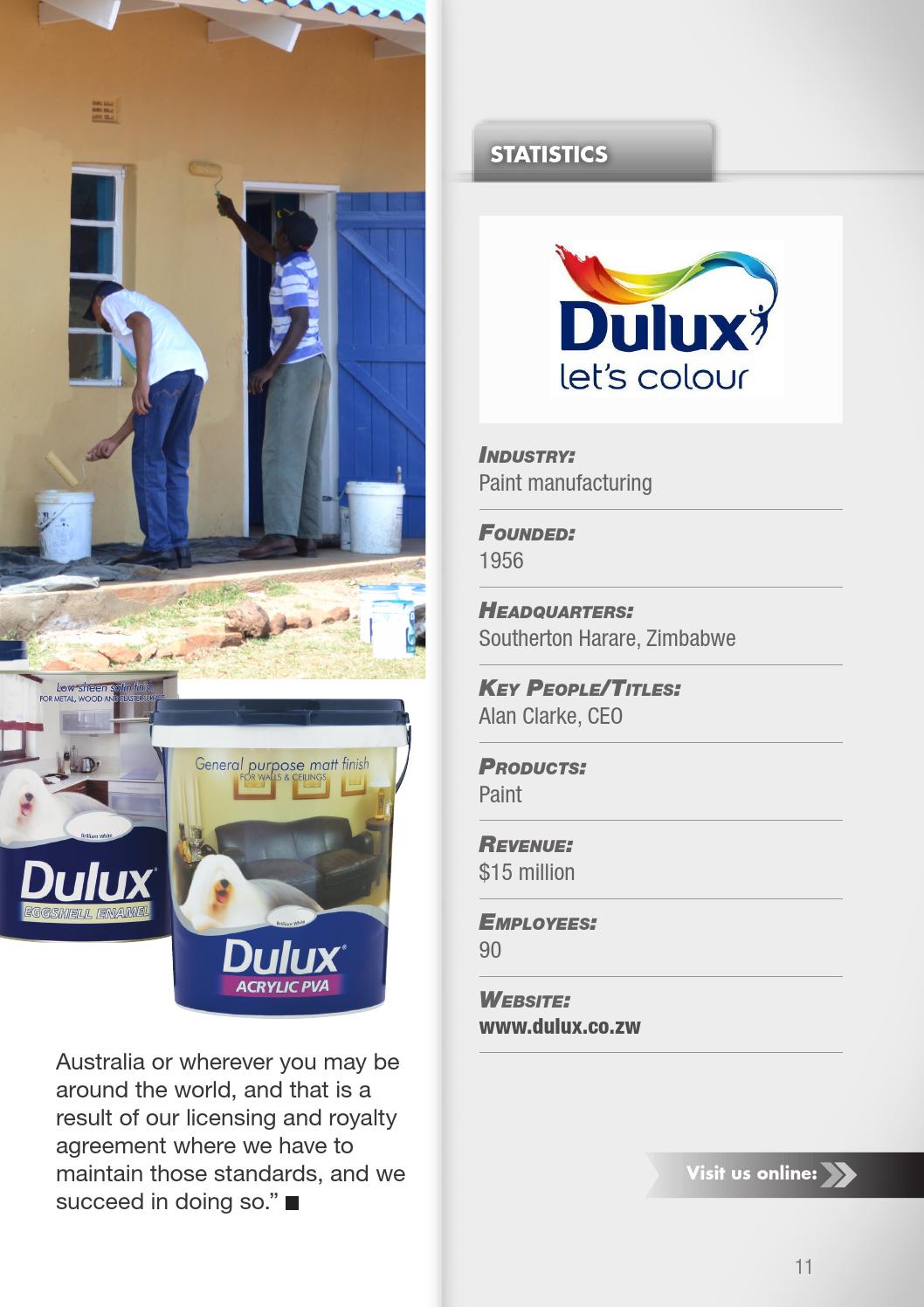 Dulux Zimbabwe brochure by Business Chief Africa Issuu