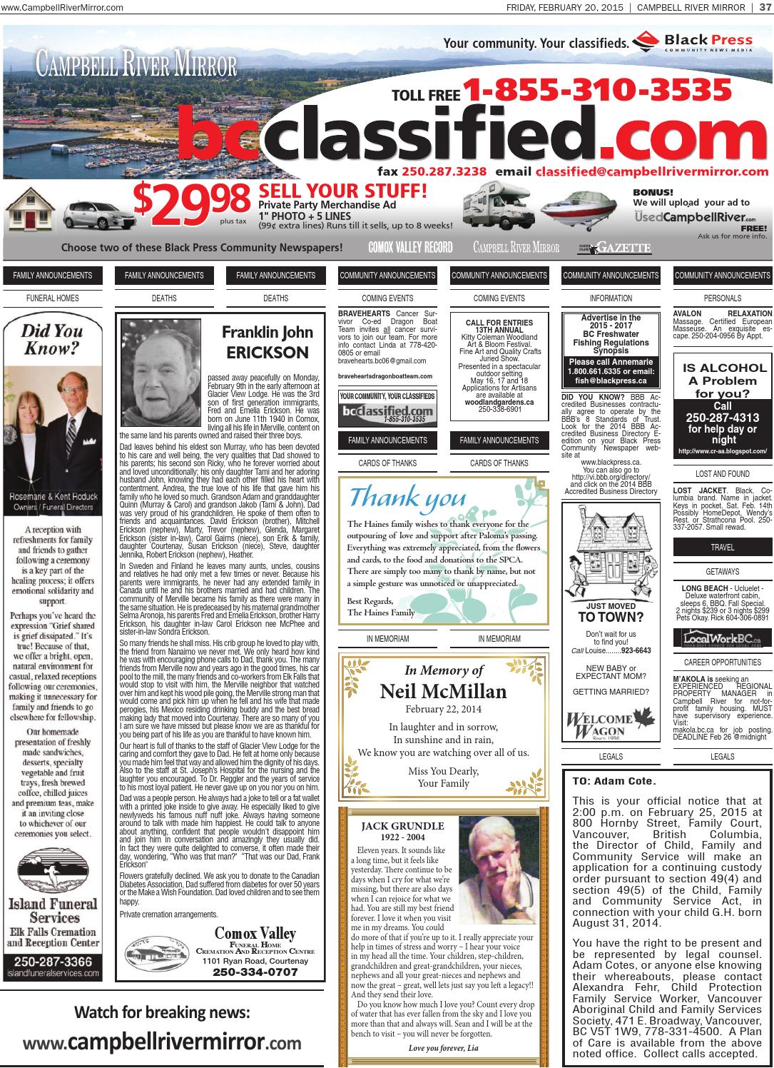Campbell River Mirror, February 20, 2015 by Black Press Media Group - Issuu