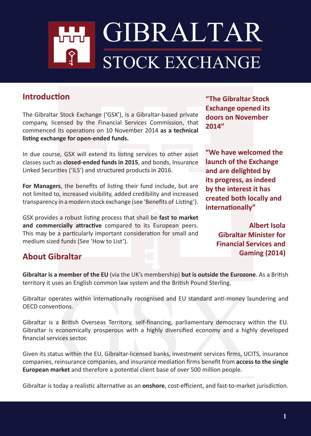 An introduction to GSX, Gibraltar's Stock Exchange by Gibraltar Finance