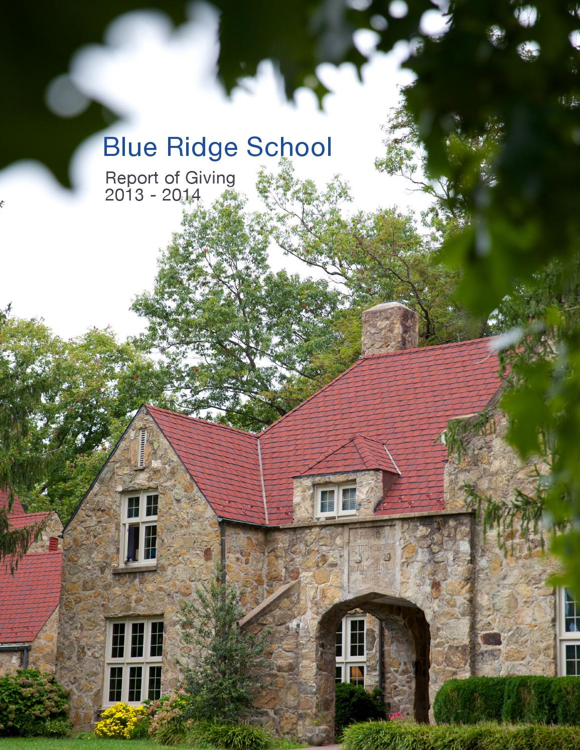Blue Ridge School Report of Giving 20132014 by Blue Ridge School Issuu