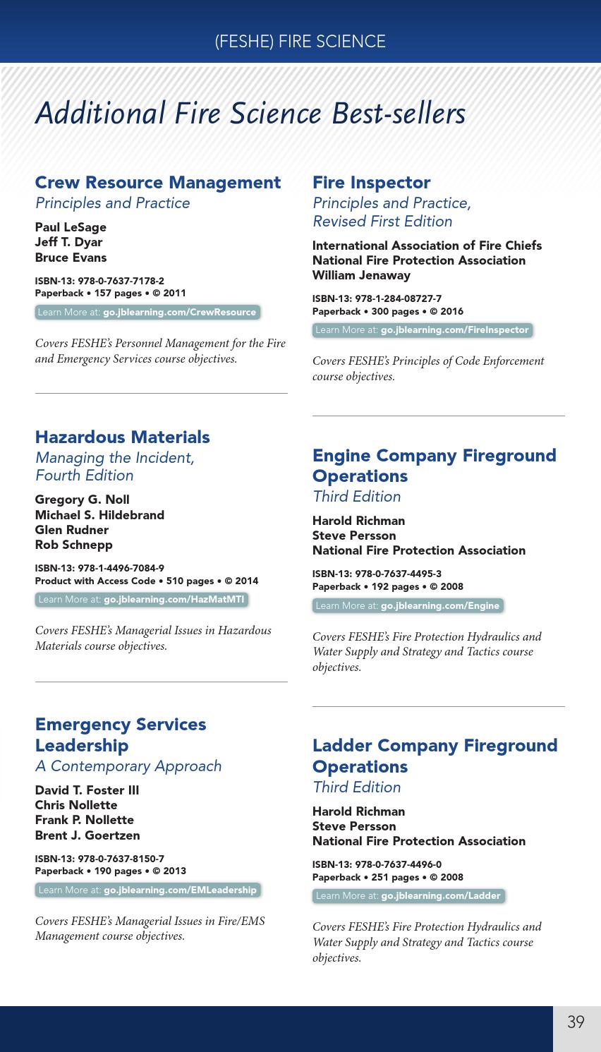 20152016 Fire Catalog Jones & Bartlett Learning by Jones & Bartlett