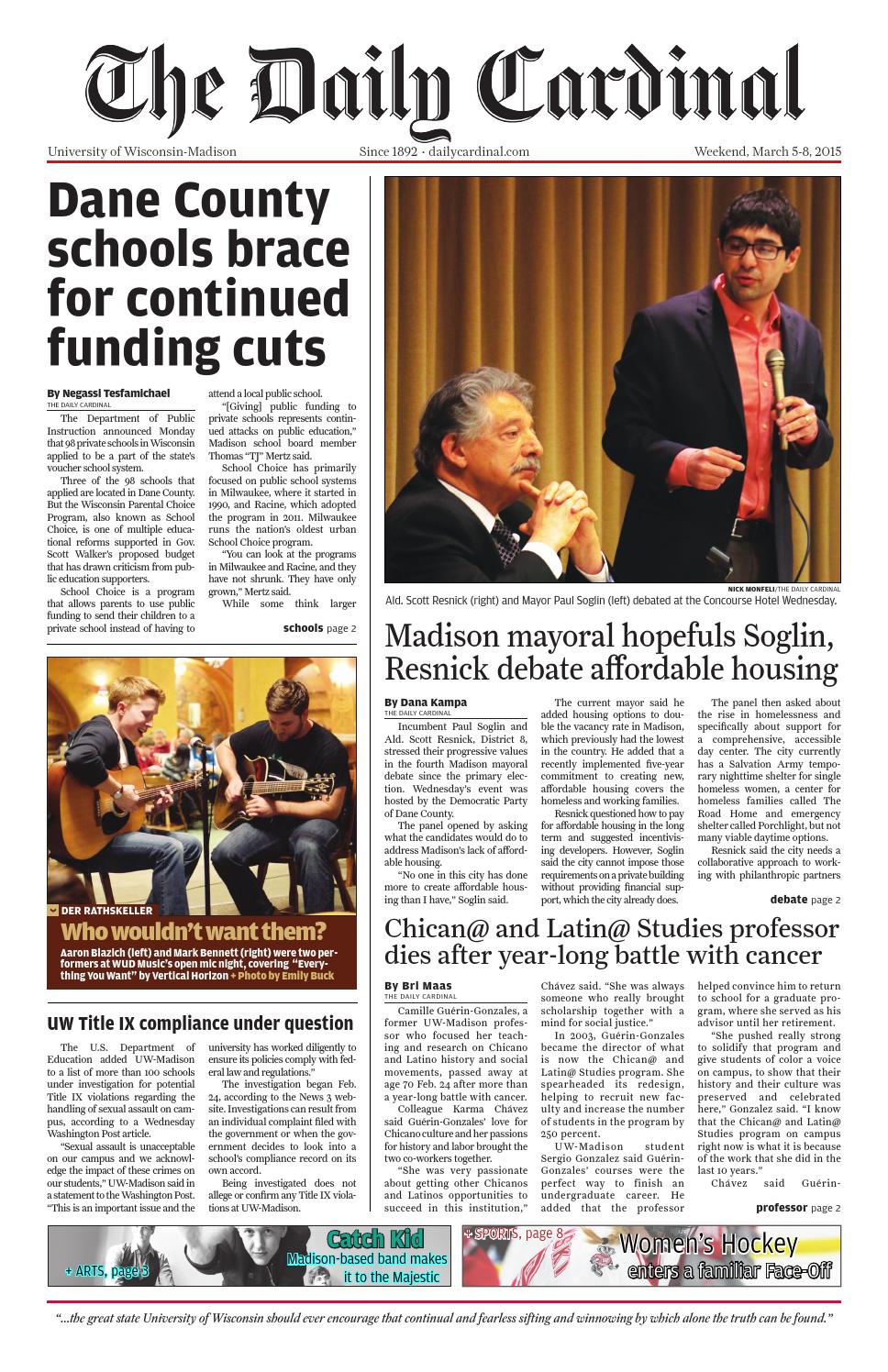 Quick Someone Give Paul Soglin Bag Of >> Weekend March 5 8 2015 The Daily Cardinal By The Daily Cardinal Quick Someone Give Paul Soglin Bag Of >> Weekend March 5 8 2015 The Daily Cardinal By The Daily Cardinal