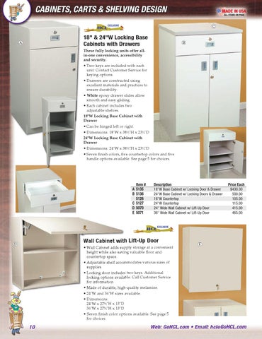 Health Care Logistics 家具目录 · Cabinets, Carts × 层架 第 10 页