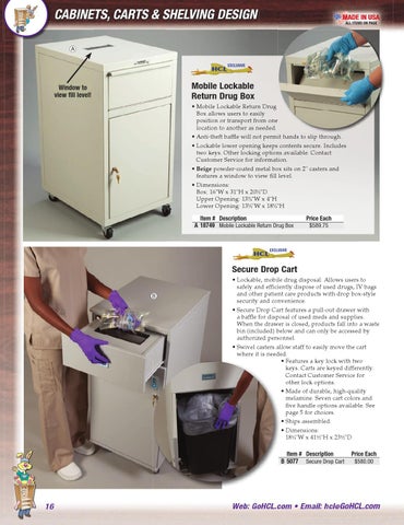 Health Care Logistics 家具目录 · Cabinets, Carts × 层架 第 16 页