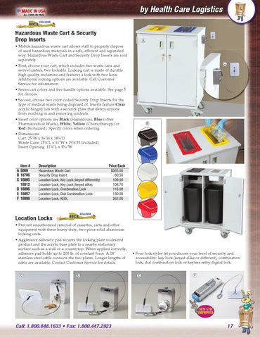 Health Care Logistics 家具目录 · Cabinets, Carts × 层架 第 17 页