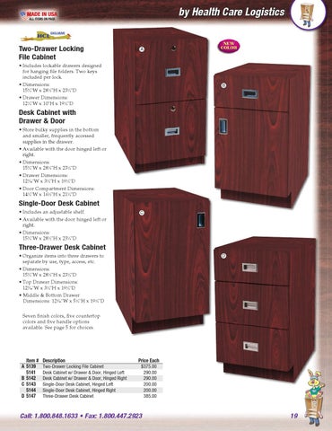 Health Care Logistics 家具目录 · Cabinets, Carts × 层架 第 19 页
