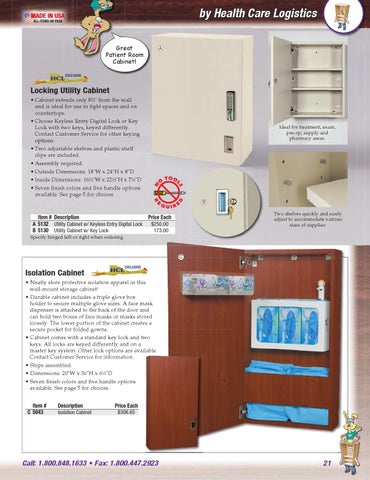 Health Care Logistics 家具目录 · Cabinets, Carts × 层架 第 21 页