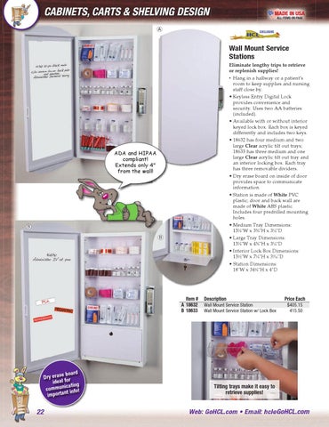 Health Care Logistics 家具目录 · Cabinets, Carts × 层架 第 22 页