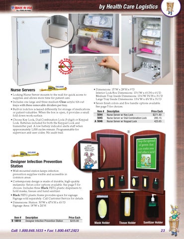 Health Care Logistics 家具目录 · Cabinets, Carts × 层架 第 23 页