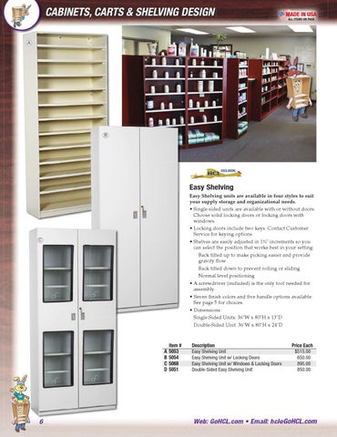 Health Care Logistics 家具目录 · Cabinets, Carts × 层架 第 6 页
