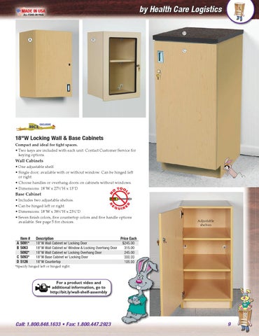 Health Care Logistics 家具目录 · Cabinets, Carts × 层架 第 9 页