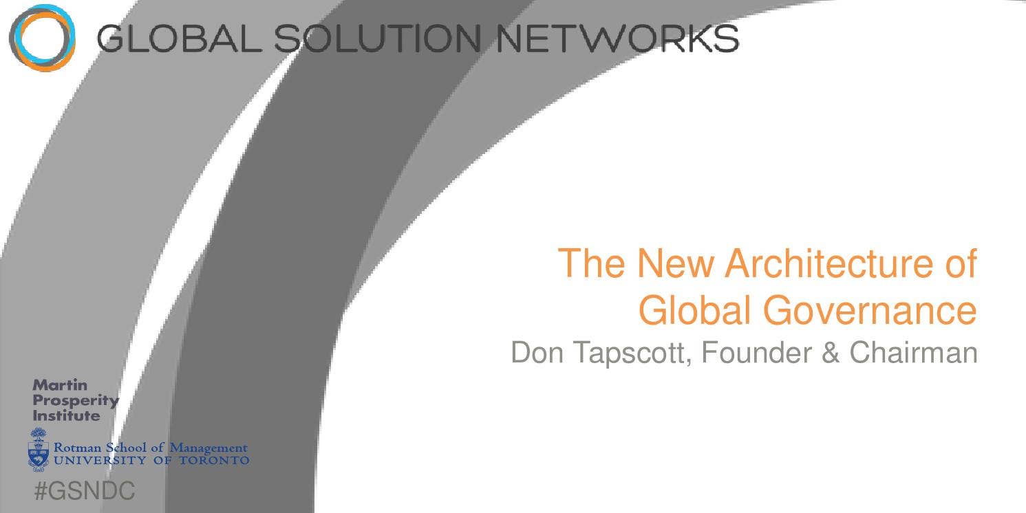 The New Architecture of Global Governance by Global Solution Networks ...