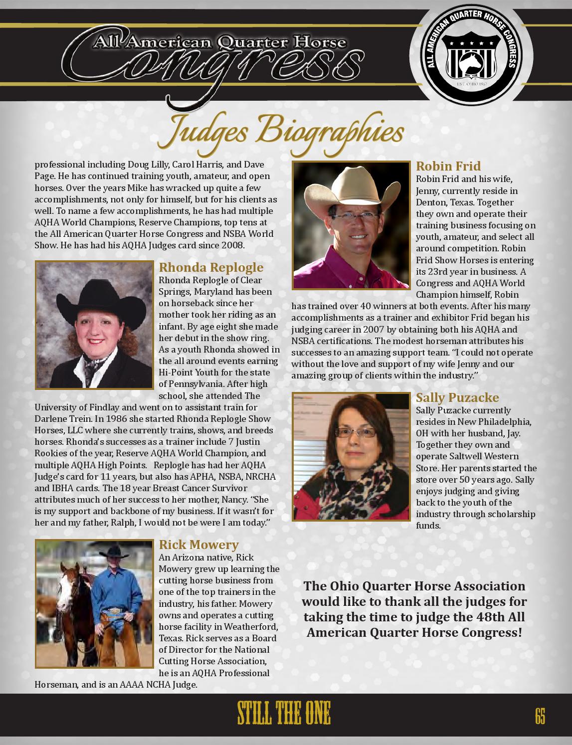 2014 All American Quarter Horse Congress Souvenir Program by Ohio Quarter Horse  Association - Issuu