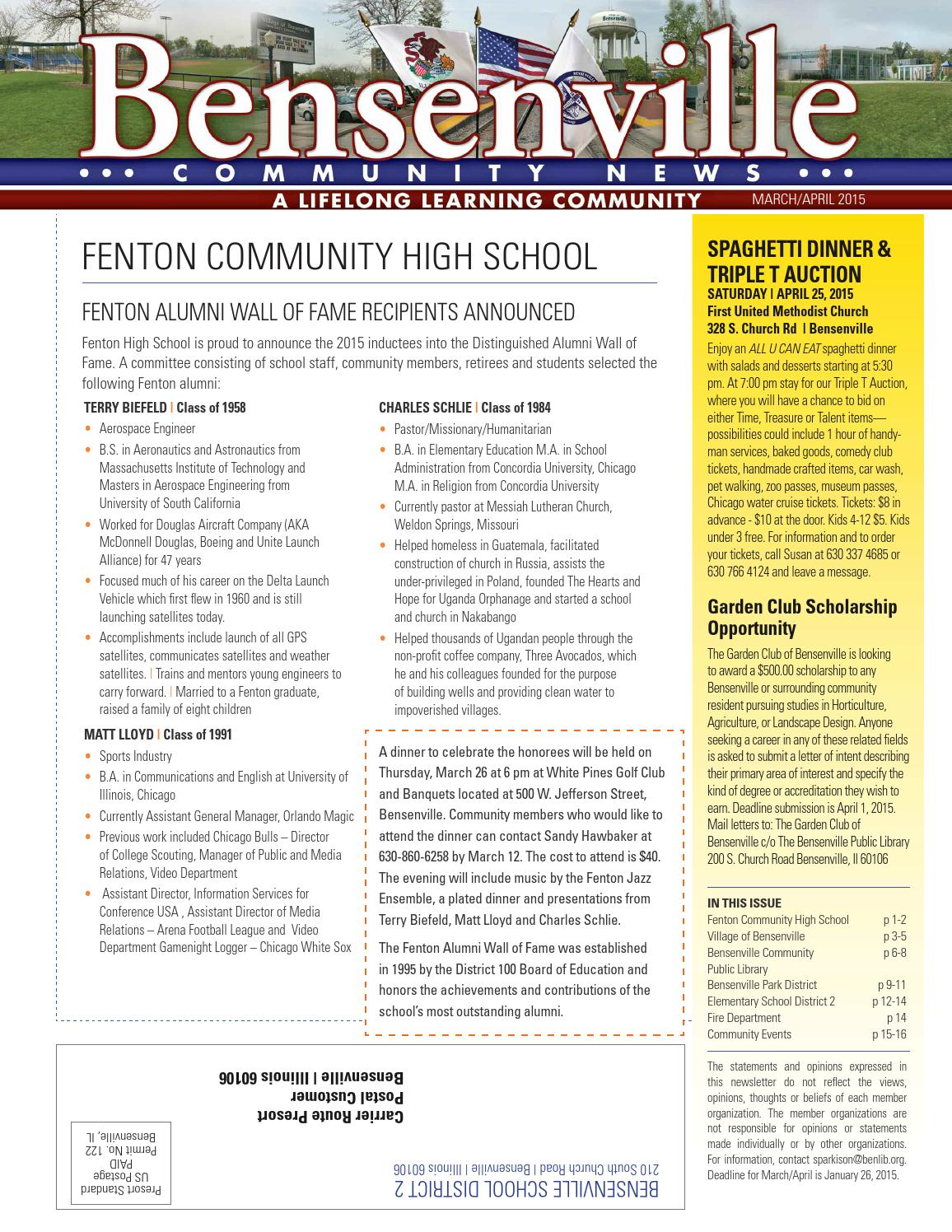 Community NewsletterMarch/April 2015 by Village of Bensenville Issuu