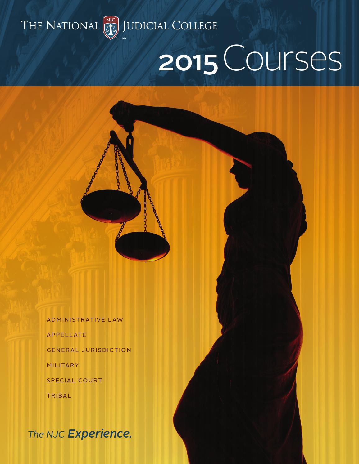 NJC 2015 Course Catalog by The National Judicial College Issuu