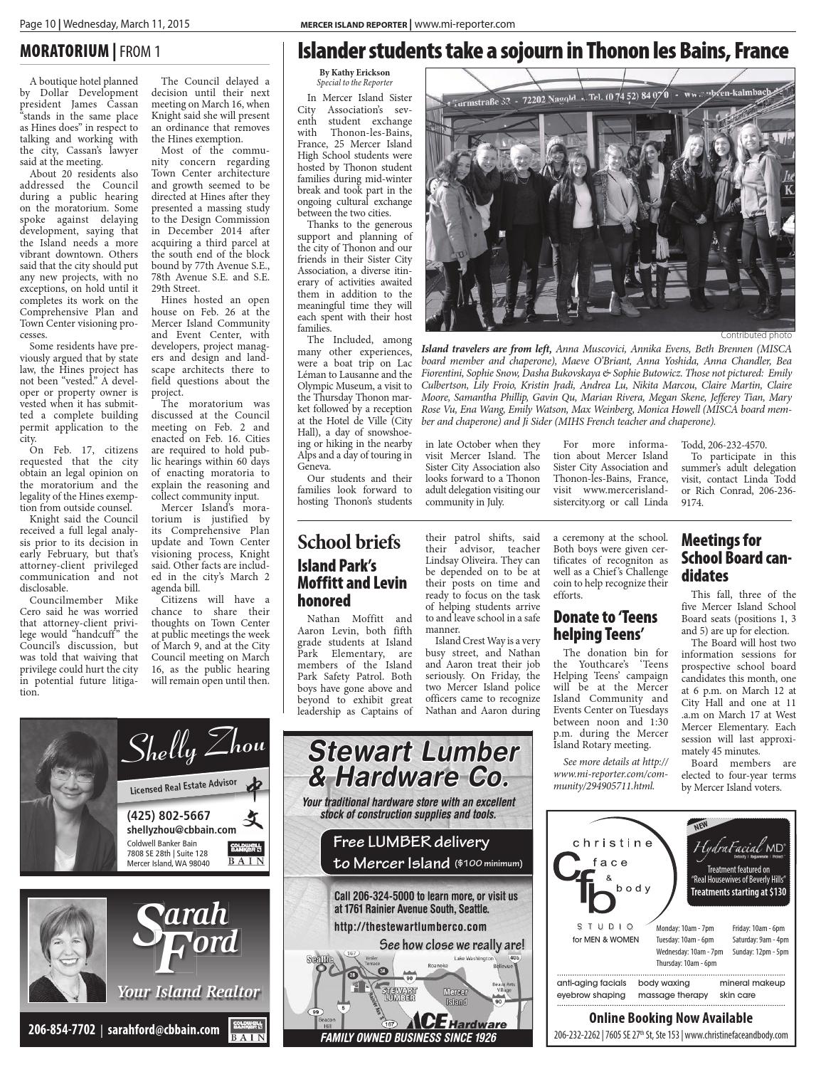 Mercer Island Reporter, March 11, 2015 by Sound Publishing Issuu