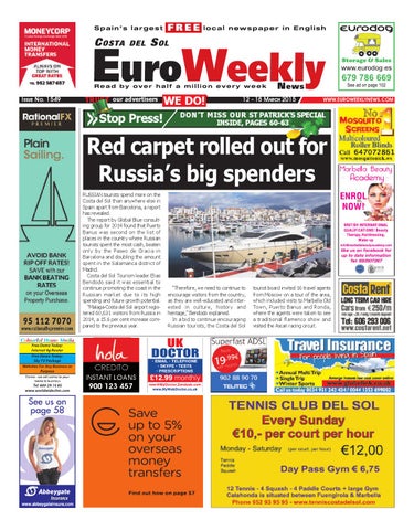 Euro Weekly News - Costa del Sol 12 - 18 March 2015 Issue 1549 by Euro  Weekly News Media S.A. - Issuu