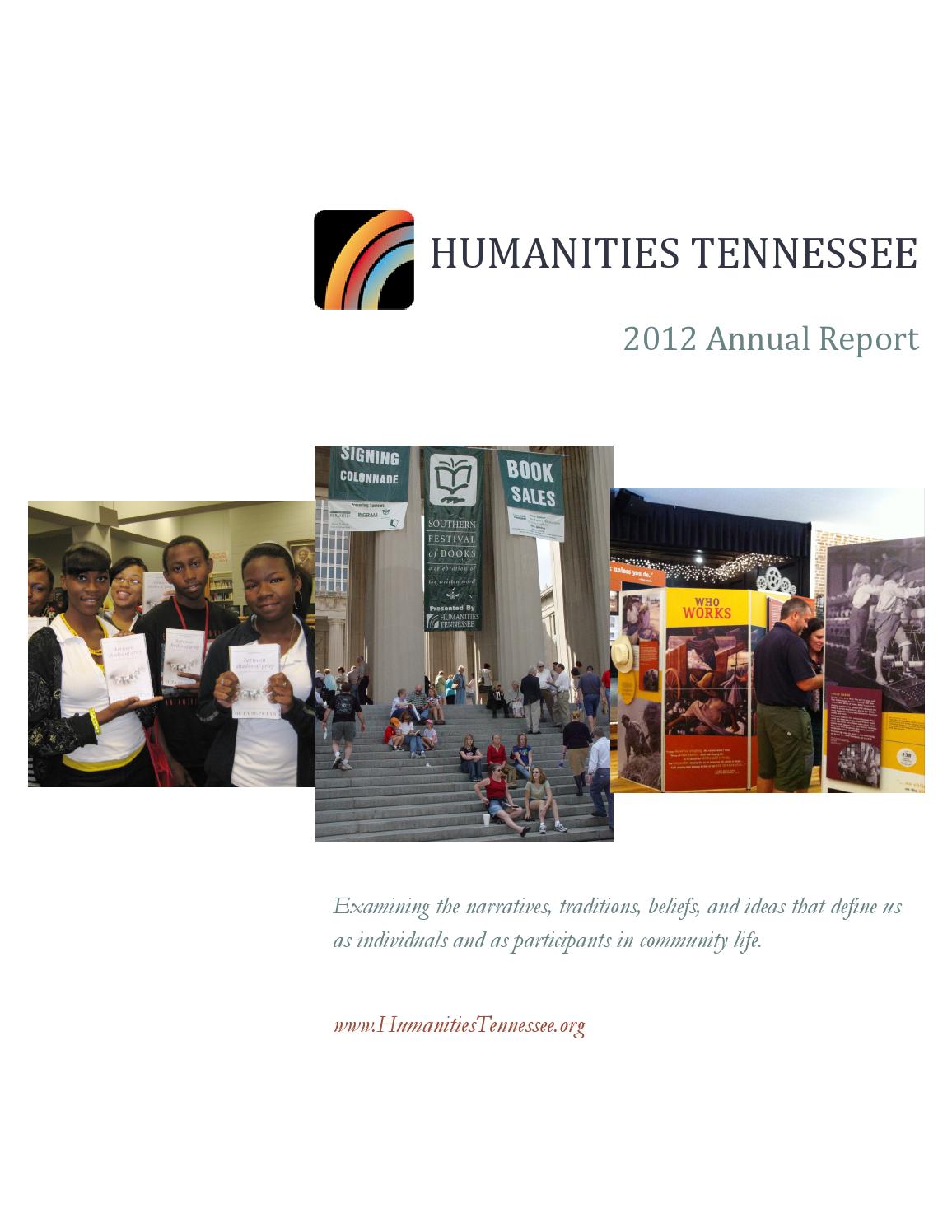 Humanities tn annual report 2012 by humanities tn issuu