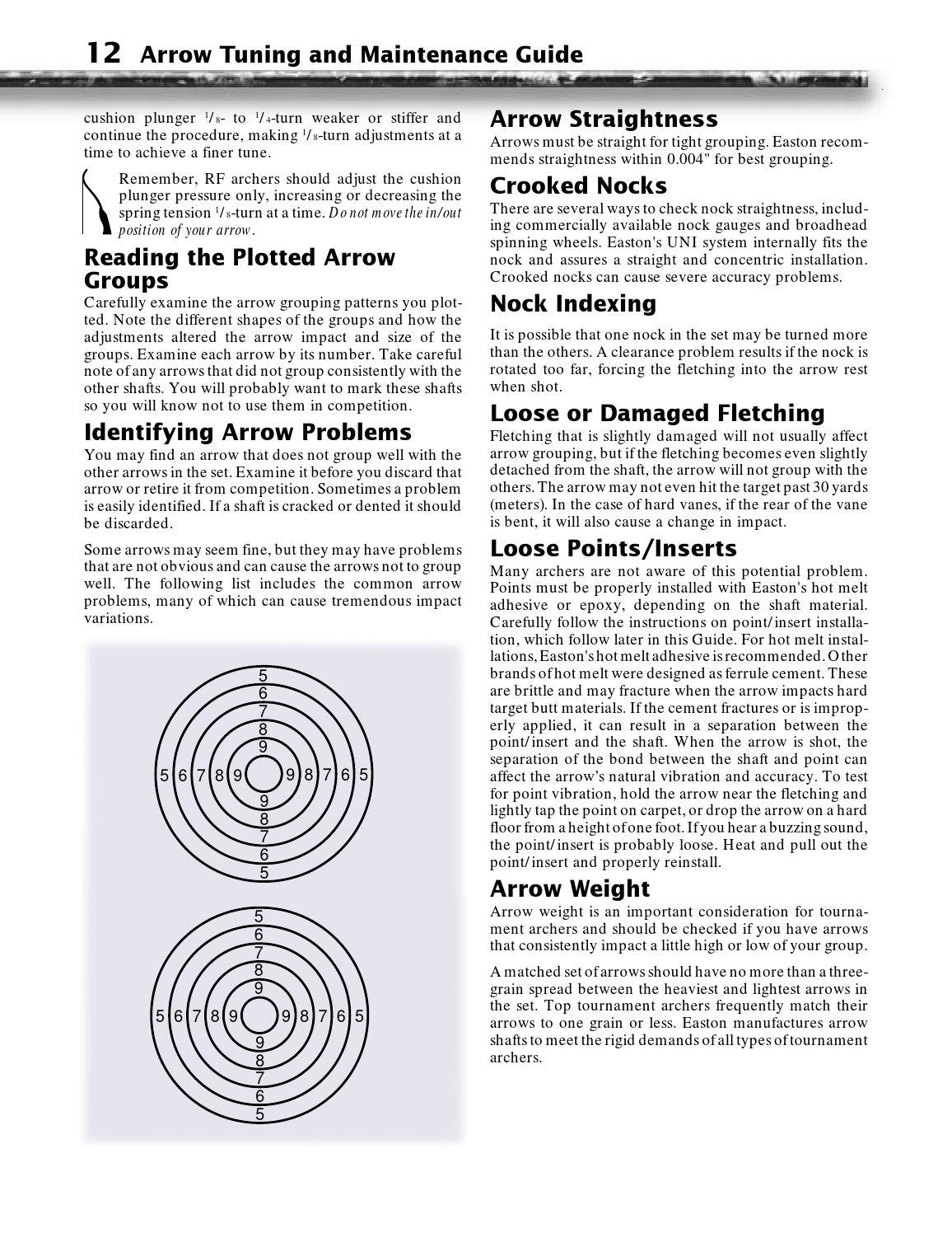 Easton arrow tuning & maintenance guide, archery complete tuning guide