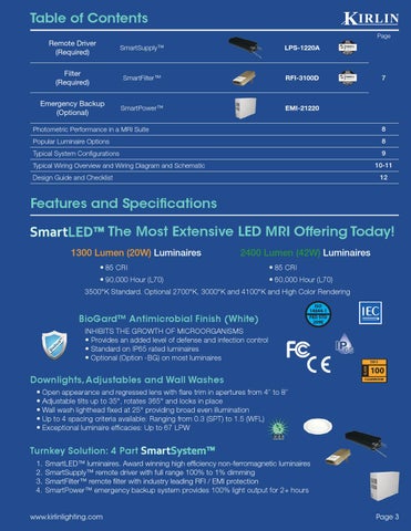 *Kirlin's SmartLED™ MRI 灯饰目录 15 LED -MRI 第 3 页