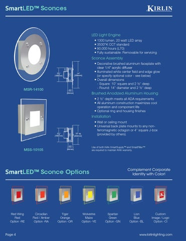 *Kirlin's SmartLED™ MRI 灯饰目录 15 LED -MRI 第 4 页