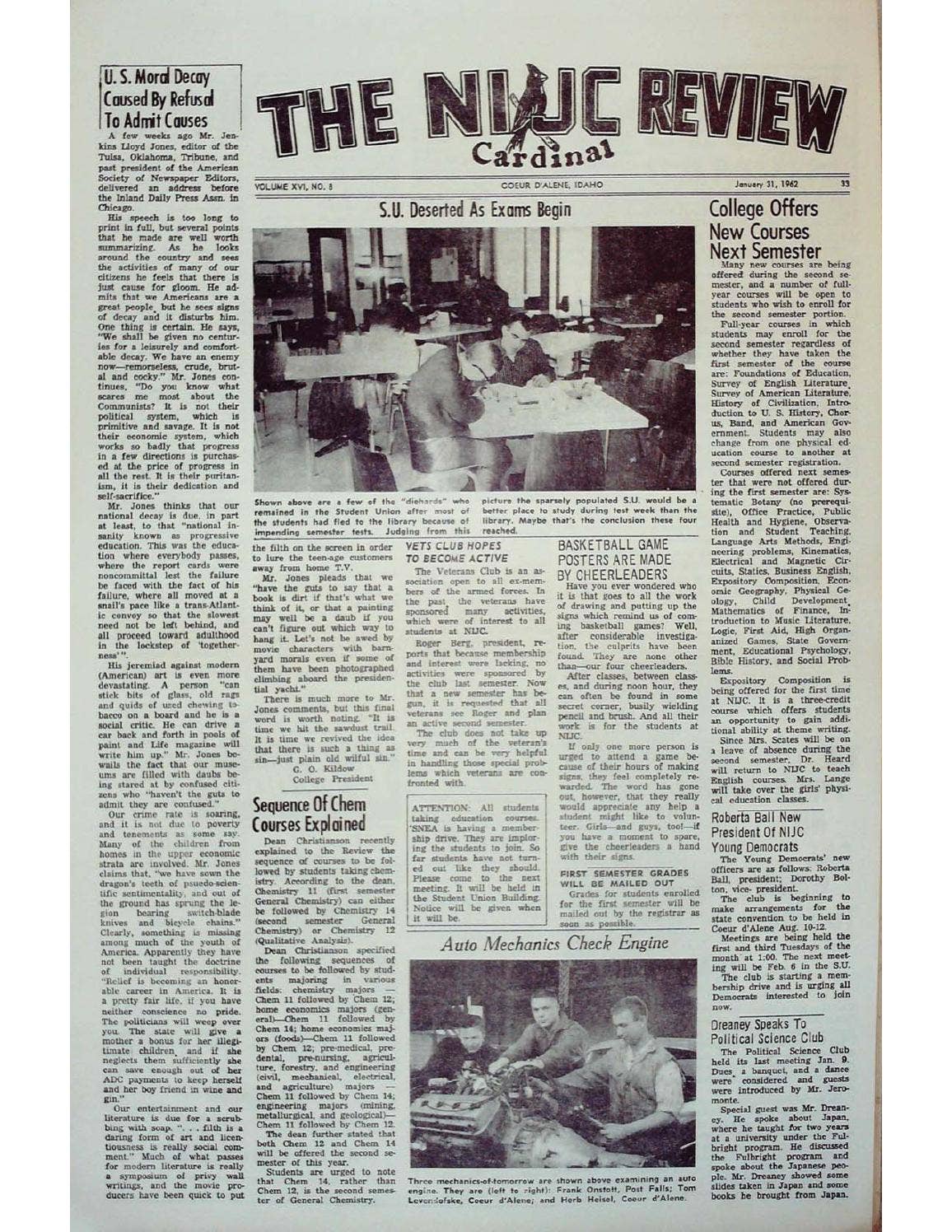 The N.I.J.C. Cardinal Review Vol 16 No 8, Jan 31, 1962 by Molstead ...