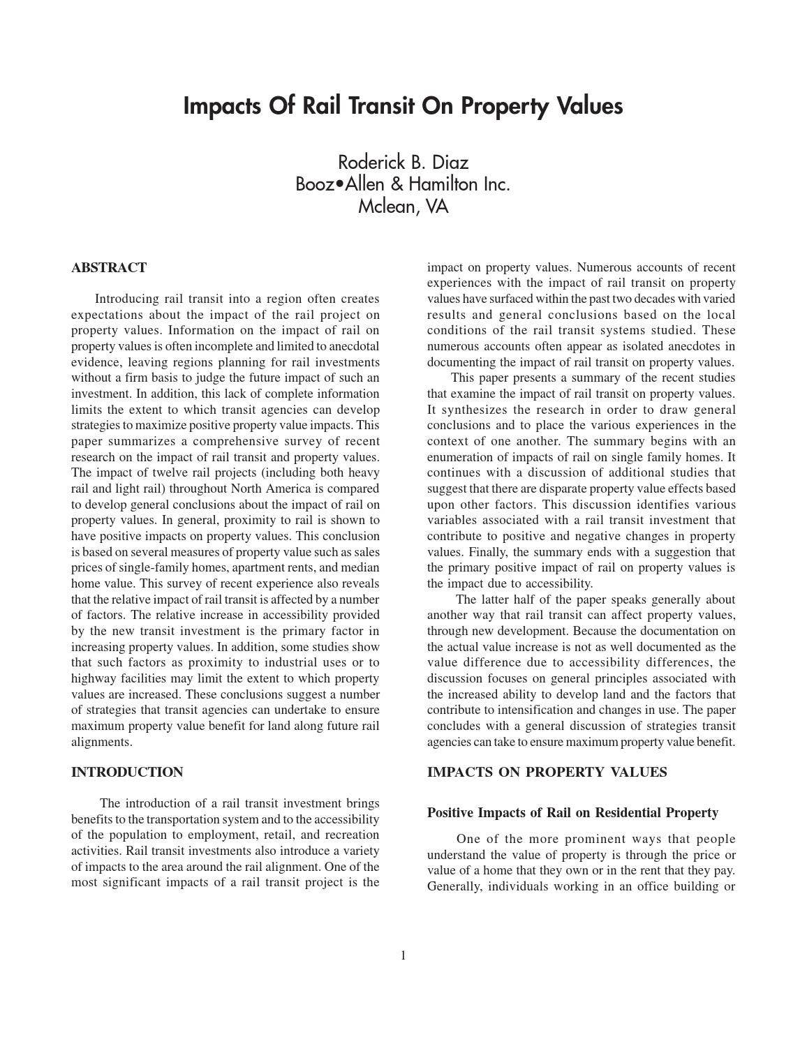Impacts of rail transif on property values by The Atlantic Greenway ...